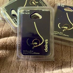Qty 4 Claire’s Rose Gold 22g 0.6 mm nose ring